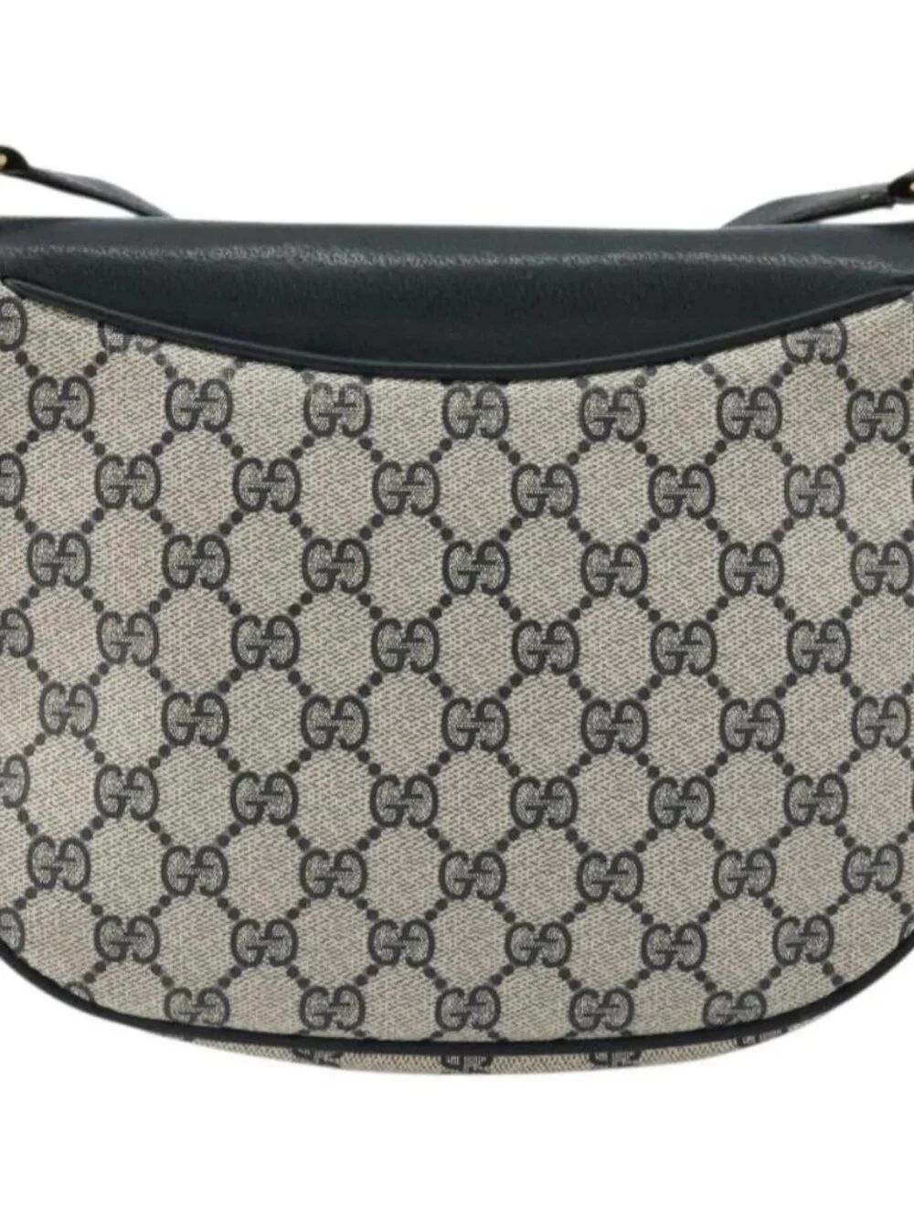 GUCCI GG Supreme Sherry Line Shoulder Bag PVC Navy Gold 10 02 056 Auth YKZ1259